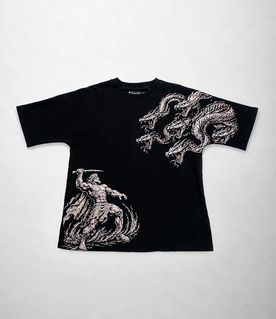Hydra vs. Hercules | Solid Black T-Shirt