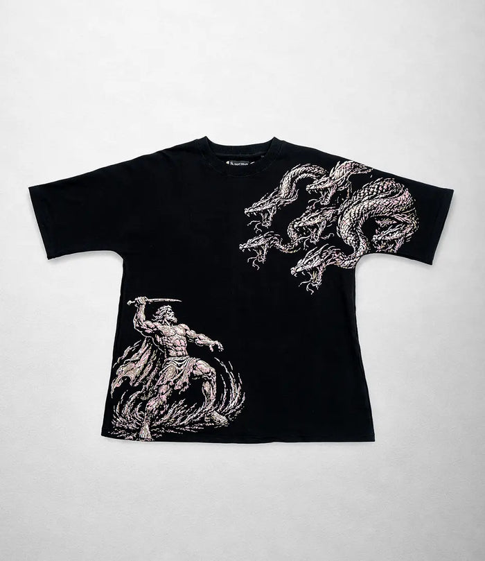 Hydra vs. Hercules | Solid Black T-Shirt